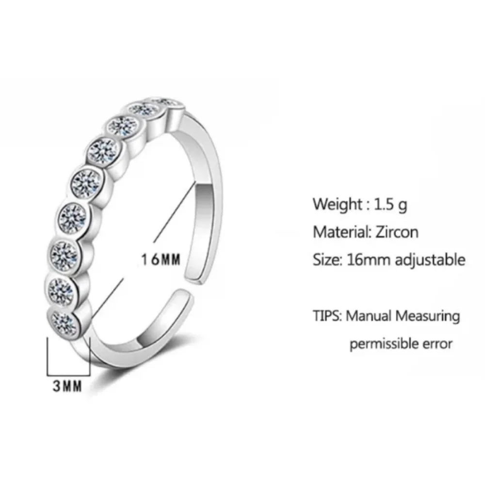 NEW Girls Kids White Gold Plated S925‎ Adjustable Band Ring